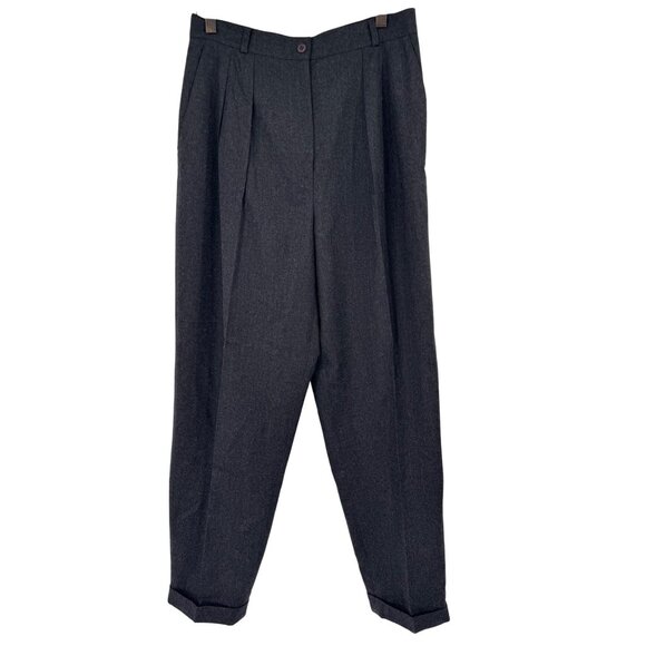 Talbots vintage wool Tailored  Pleated Trousers pants womens size 12 Gray lined - Picture 1 of 7